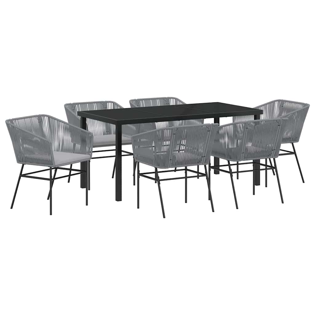 Ensemble de salle à manger pour jardin avec coussin 7 pcs Gris - XIOS