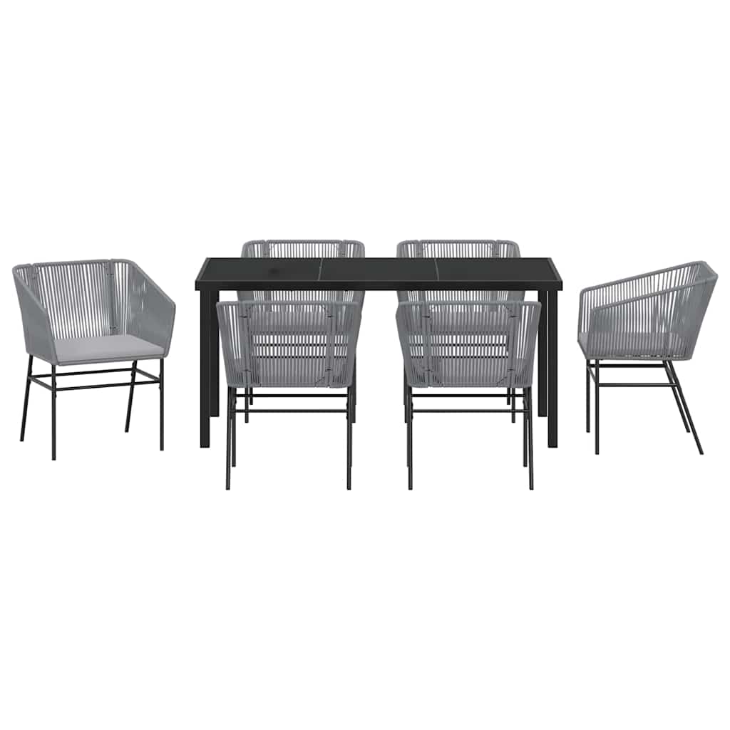 Ensemble de salle à manger pour jardin avec coussin 7 pcs Gris - XIOS