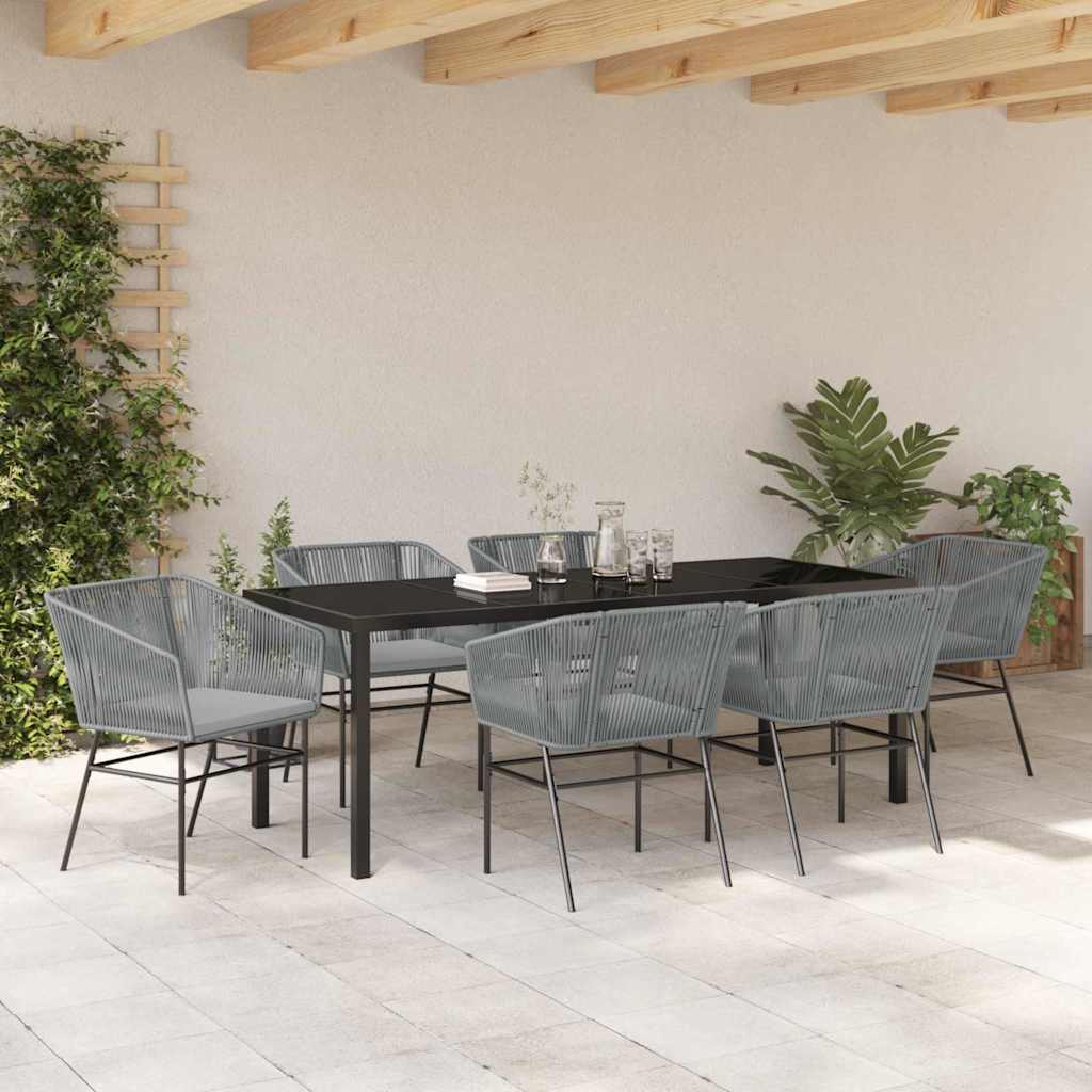 Ensemble de salle à manger pour jardin avec coussin 7 pcs Gris - XIOS
