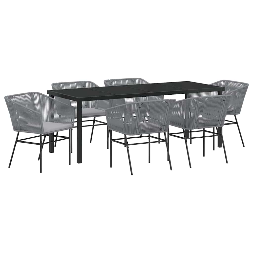 Ensemble de salle à manger pour jardin avec coussin 7 pcs Gris - XIOS