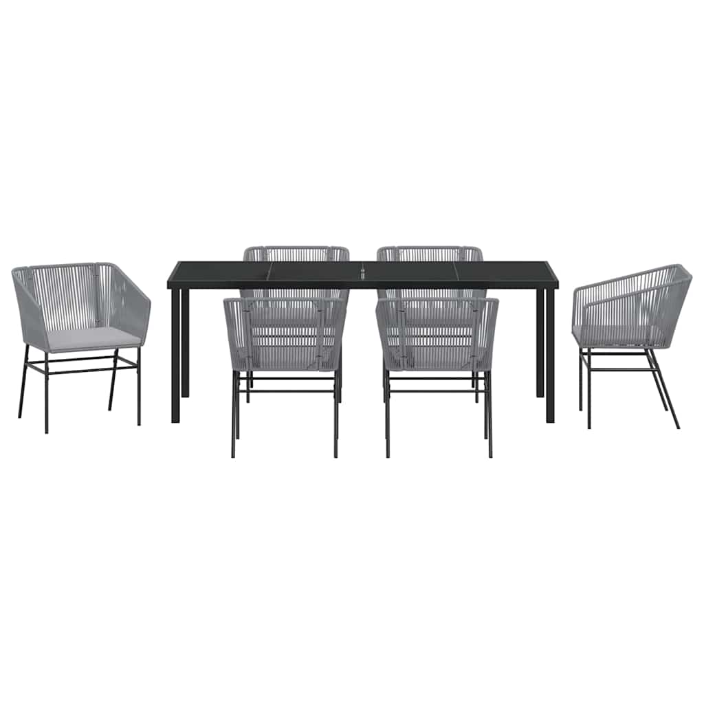 Ensemble de salle à manger pour jardin avec coussin 7 pcs Gris - XIOS