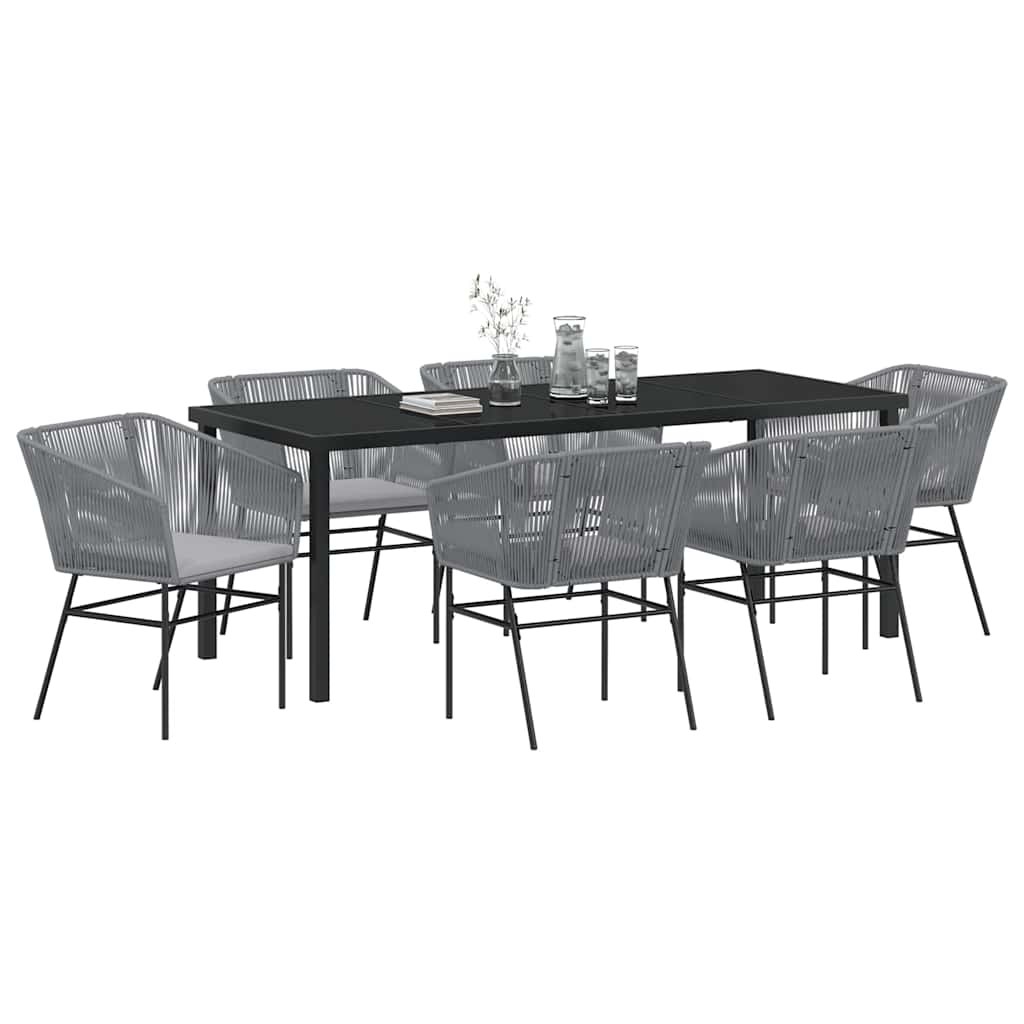 Ensemble de salle à manger pour jardin avec coussin 7 pcs Gris - XIOS