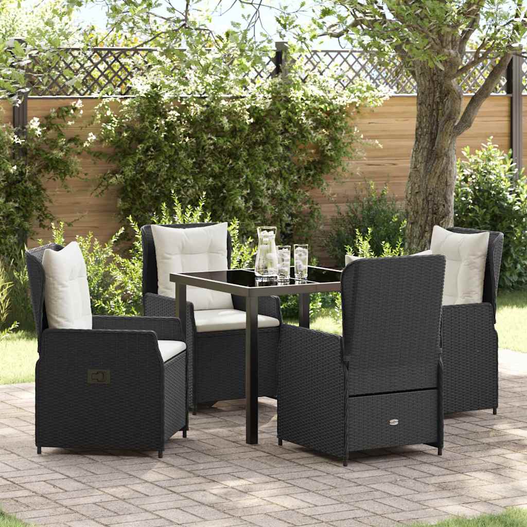 Ensemble de salle à manger pour jardin 5 pcs Noir polyrotin - XIOS