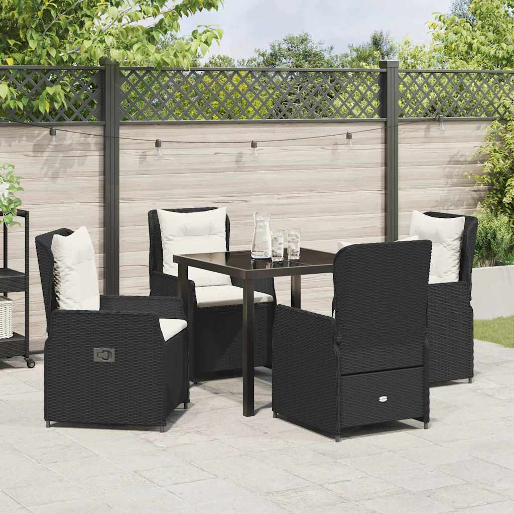 Ensemble de salle à manger pour jardin 5 pcs Noir polyrotin - XIOS