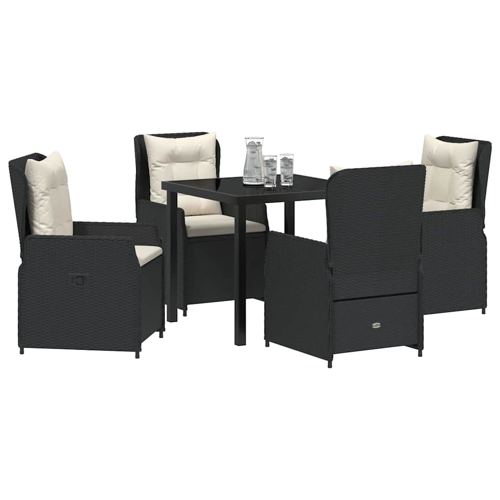 Ensemble de salle à manger pour jardin 5 pcs Noir polyrotin - XIOS