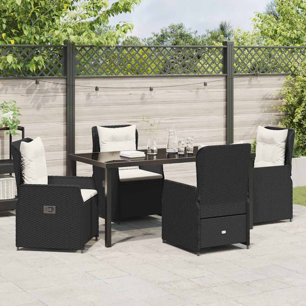 Ensemble de salle à manger pour jardin 5 pcs Noir polyrotin - XIOS