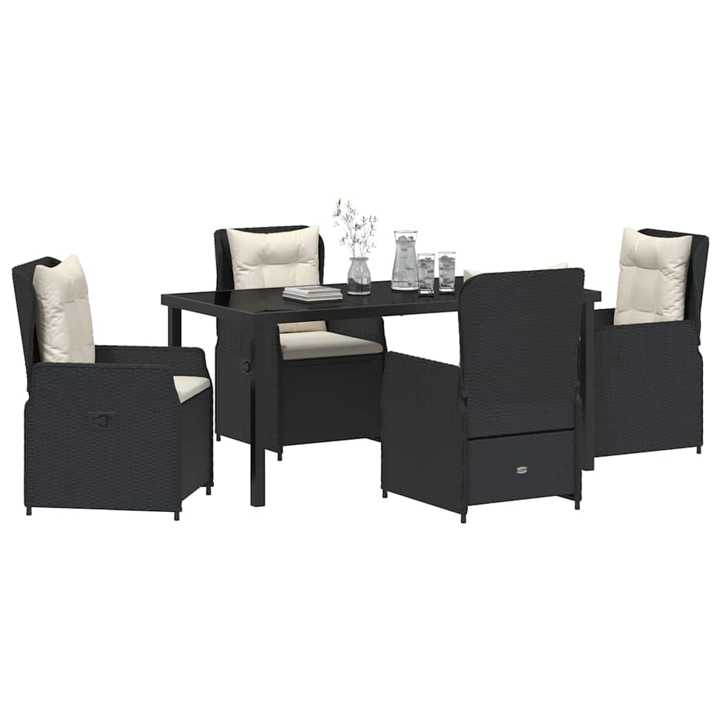 Ensemble de salle à manger pour jardin 5 pcs Noir polyrotin - XIOS