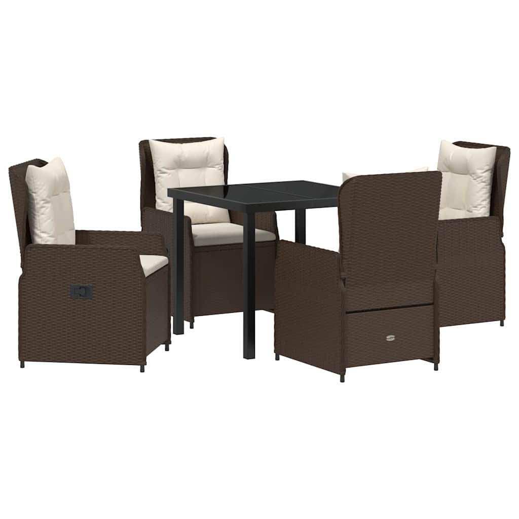 Ensemble de salle à manger pour jardin 5 pcs Marron polyrotin - XIOS