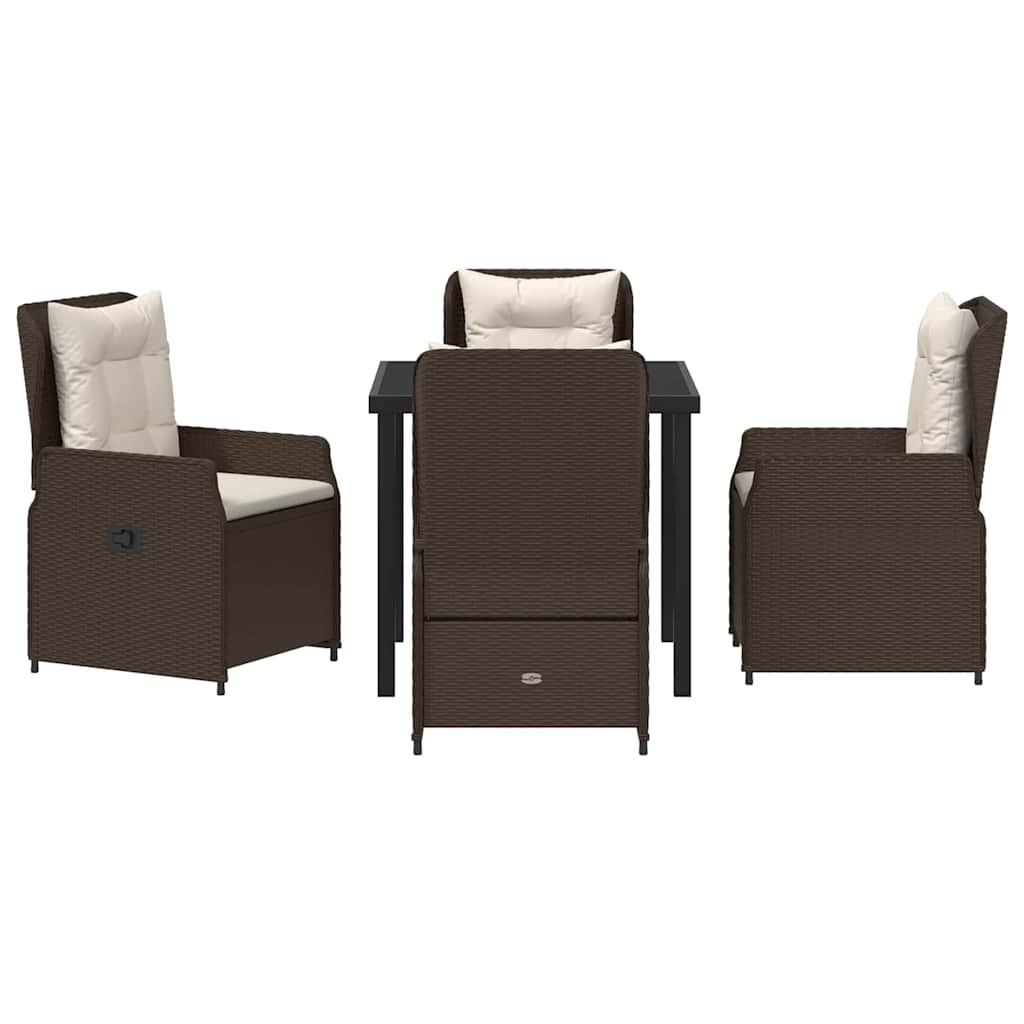 Ensemble de salle à manger pour jardin 5 pcs Marron polyrotin - XIOS