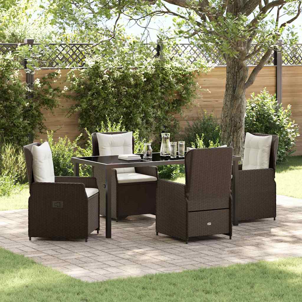 Ensemble de salle à manger pour jardin 5 pcs Marron polyrotin - XIOS