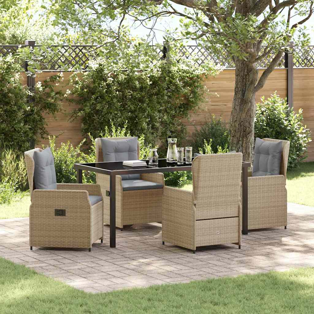 Ensemble de salle à manger pour jardin 5 pcs polyrotin - XIOS