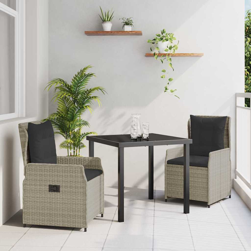 Ensemble de salle à manger pour jardin 3 pcs Gris clair - XIOS