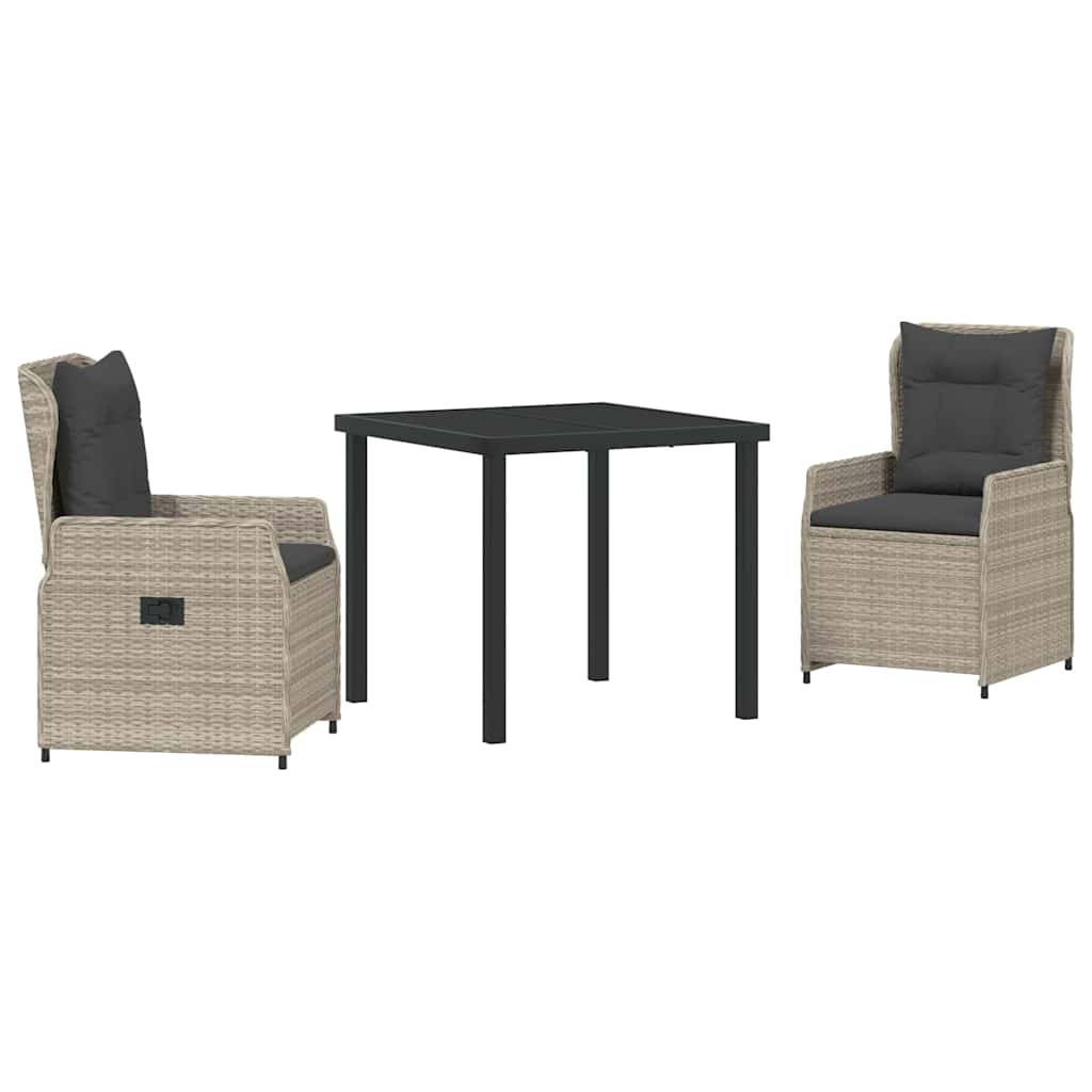Ensemble de salle à manger pour jardin 3 pcs Gris clair - XIOS