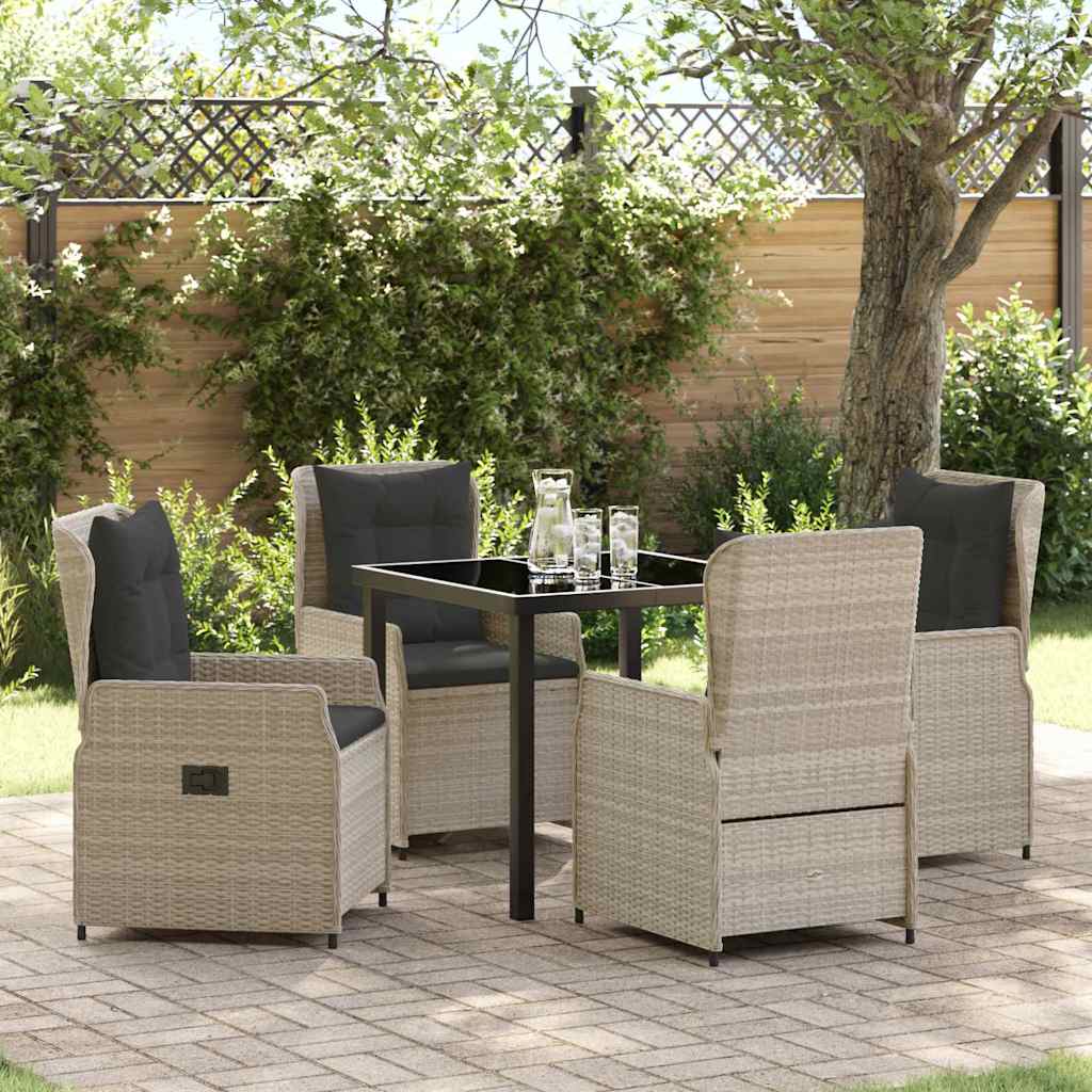 Ensemble de salle à manger pour jardin 5 pcs Gris clair - XIOS
