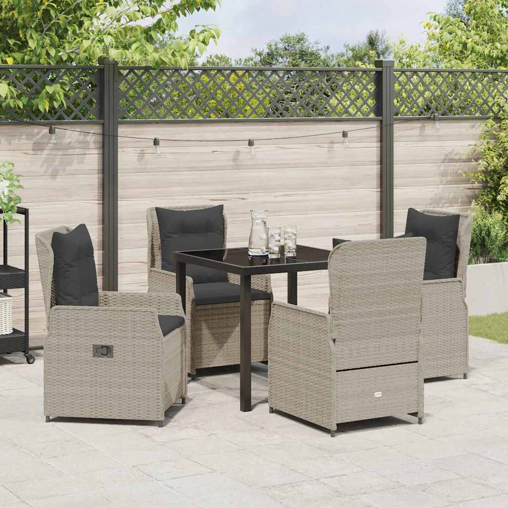 Ensemble de salle à manger pour jardin 5 pcs Gris clair - XIOS