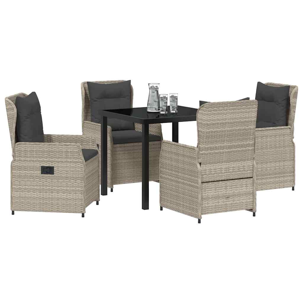 Ensemble de salle à manger pour jardin 5 pcs Gris clair - XIOS