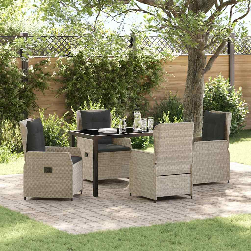 Ensemble de salle à manger pour jardin 5 pcs Gris clair - XIOS
