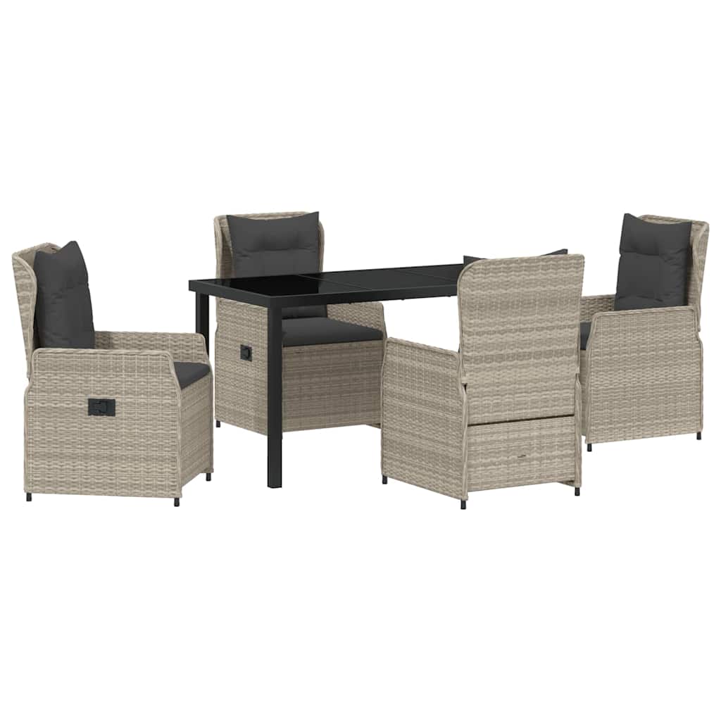 Ensemble de salle à manger pour jardin 5 pcs Gris clair - XIOS