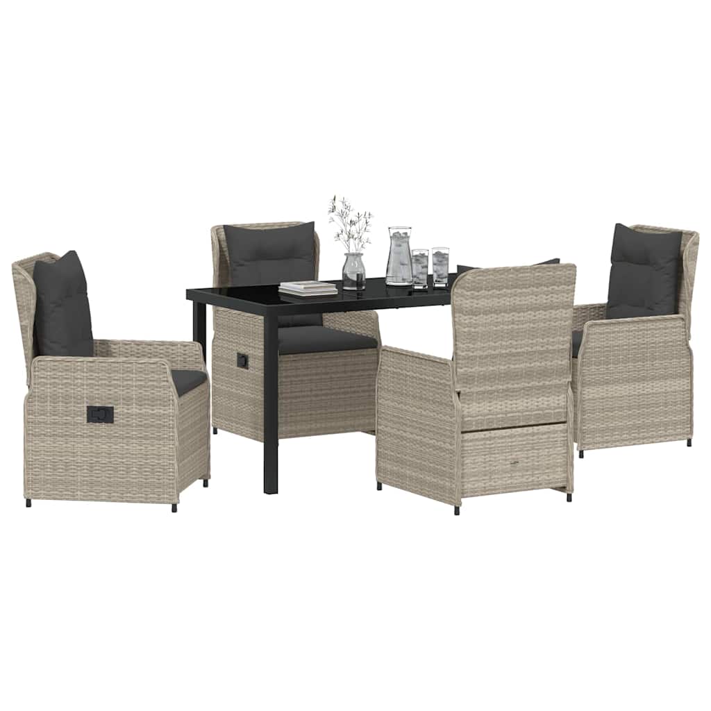 Ensemble de salle à manger pour jardin 5 pcs Gris clair - XIOS