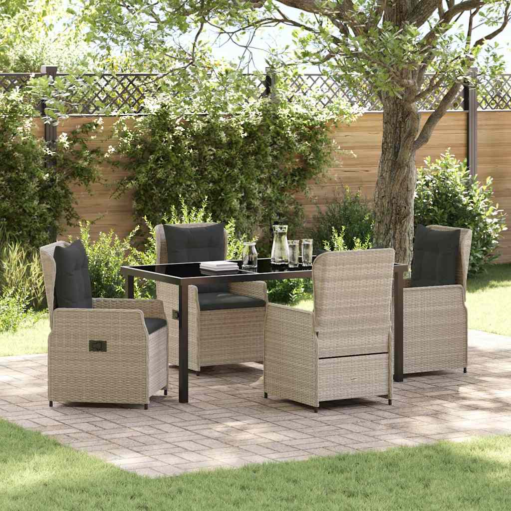 Ensemble de salle à manger pour jardin 5 pcs Gris clair - XIOS