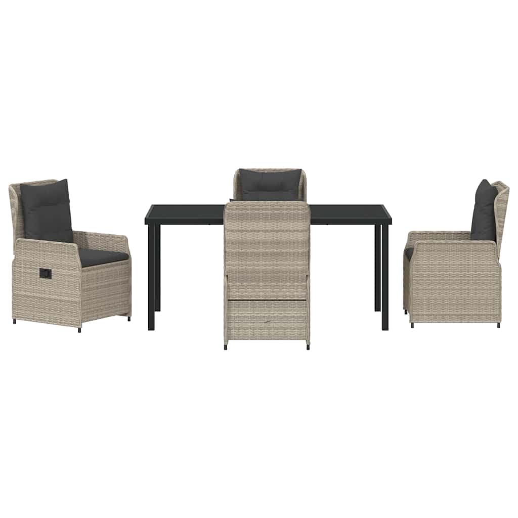 Ensemble de salle à manger pour jardin 5 pcs Gris clair - XIOS