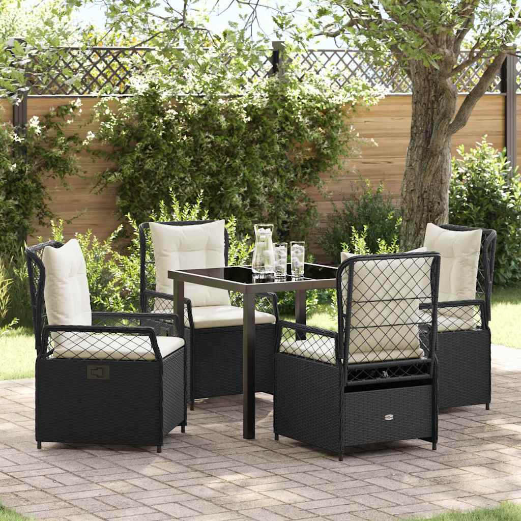 Ensemble de salle à manger pour jardin 5 pcs Noir polyrotin - XIOS