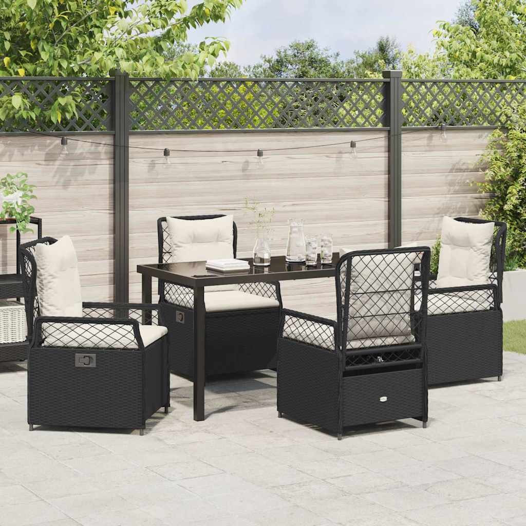 Ensemble de salle à manger pour jardin 5 pcs Noir polyrotin - XIOS
