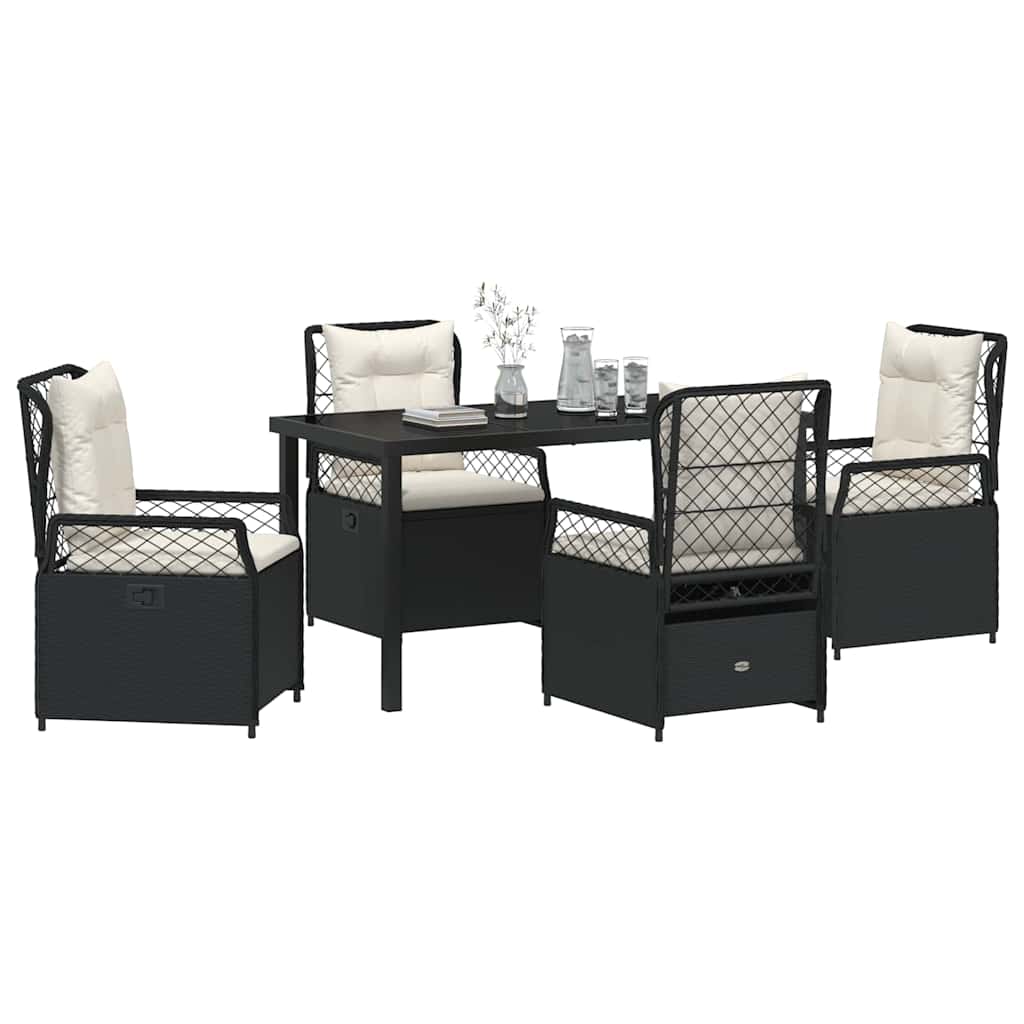 Ensemble de salle à manger pour jardin 5 pcs Noir polyrotin - XIOS