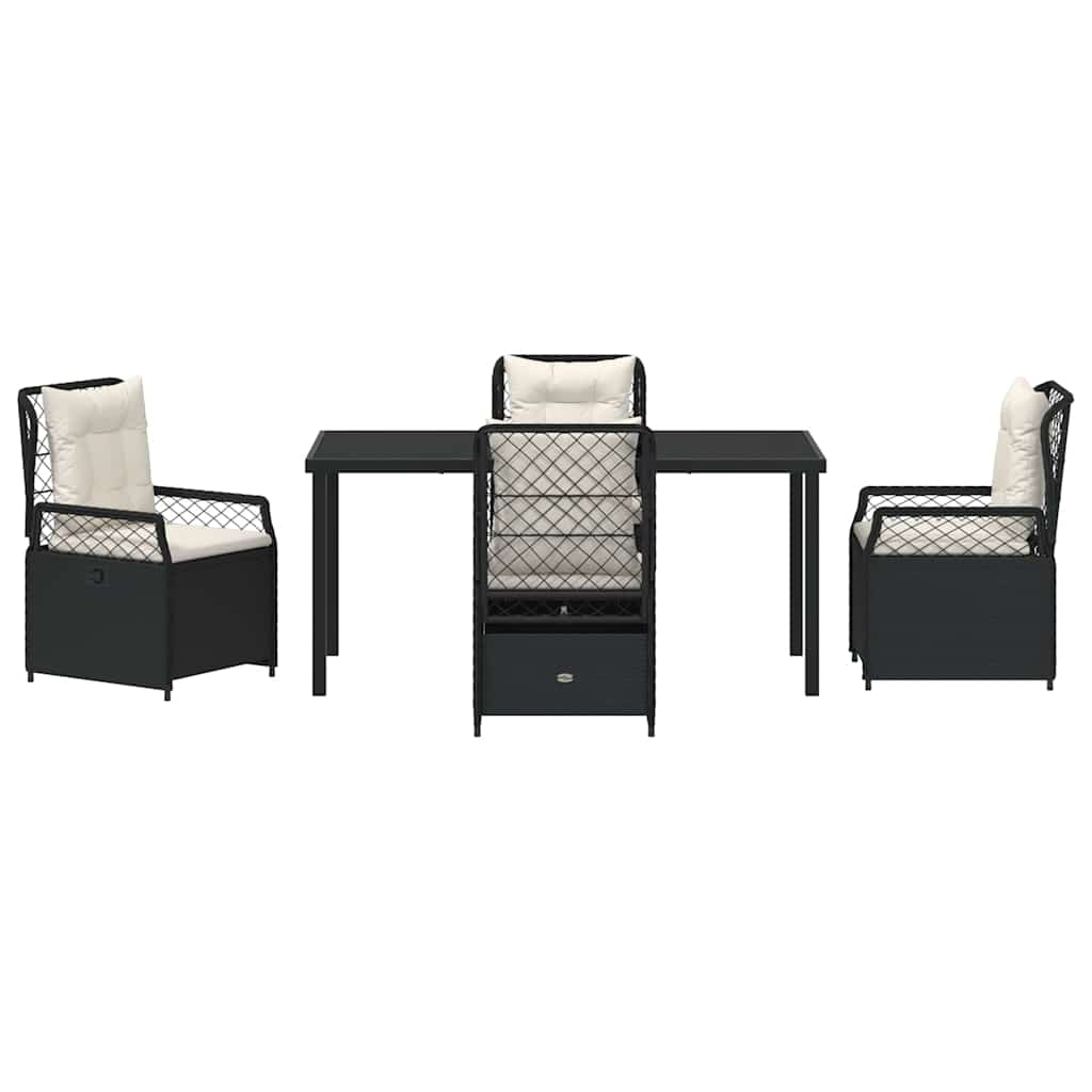 Ensemble de salle à manger pour jardin 5 pcs Noir polyrotin - XIOS
