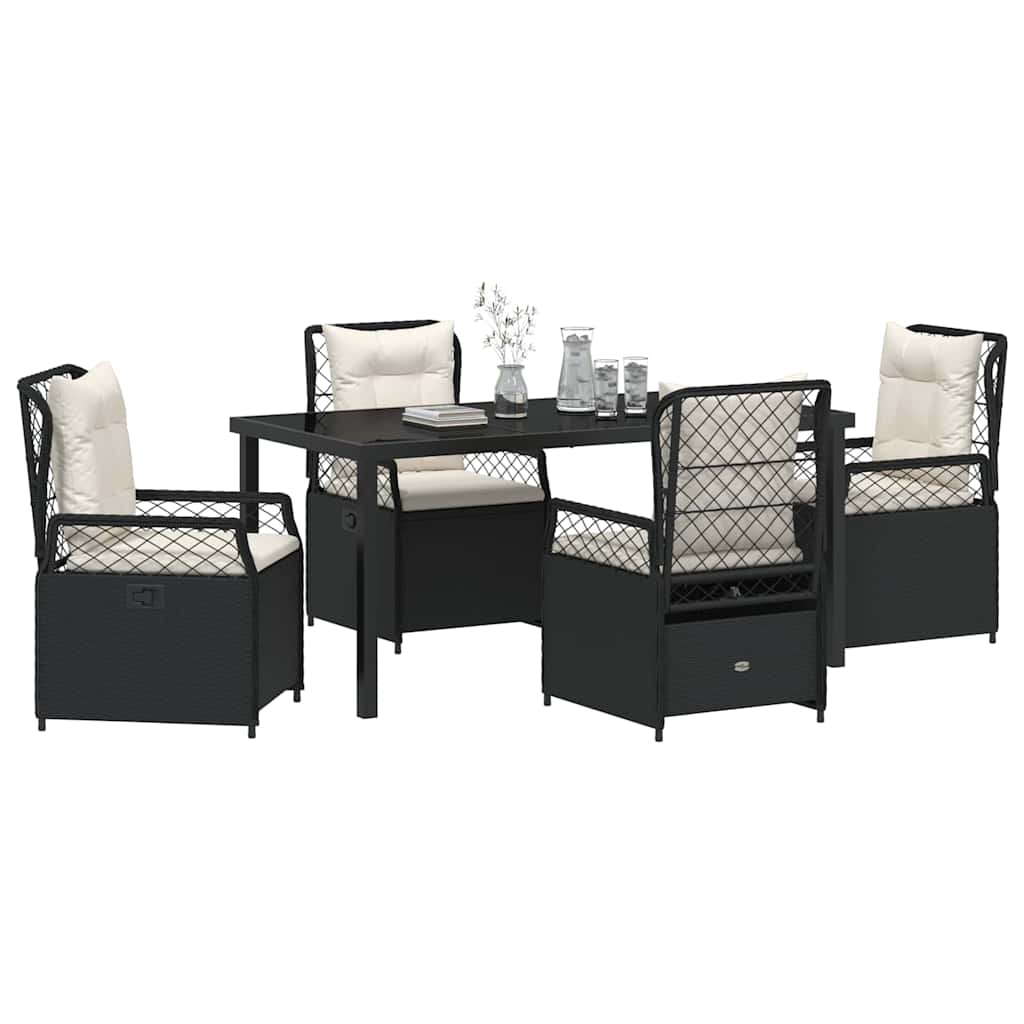 Ensemble de salle à manger pour jardin 5 pcs Noir polyrotin - XIOS
