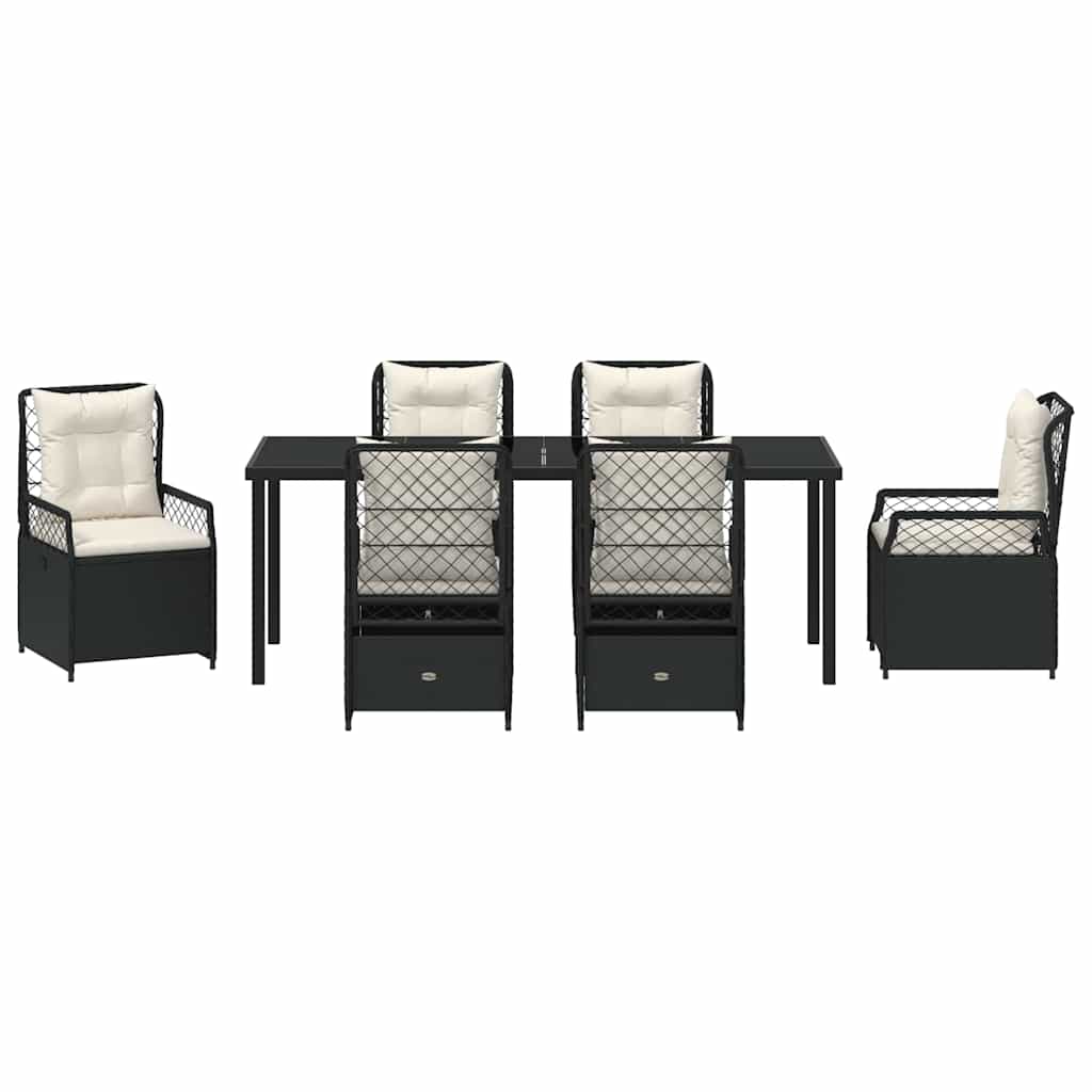 Ensemble de salle à manger pour jardin 7 pcs Noir polyrotin - XIOS
