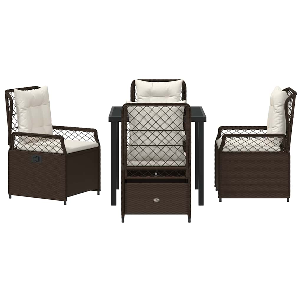 Ensemble de salle à manger pour jardin 5 pcs Marron polyrotin - XIOS
