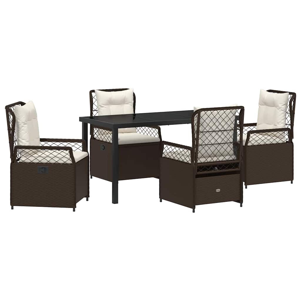 Ensemble de salle à manger pour jardin 5 pcs Marron polyrotin - XIOS