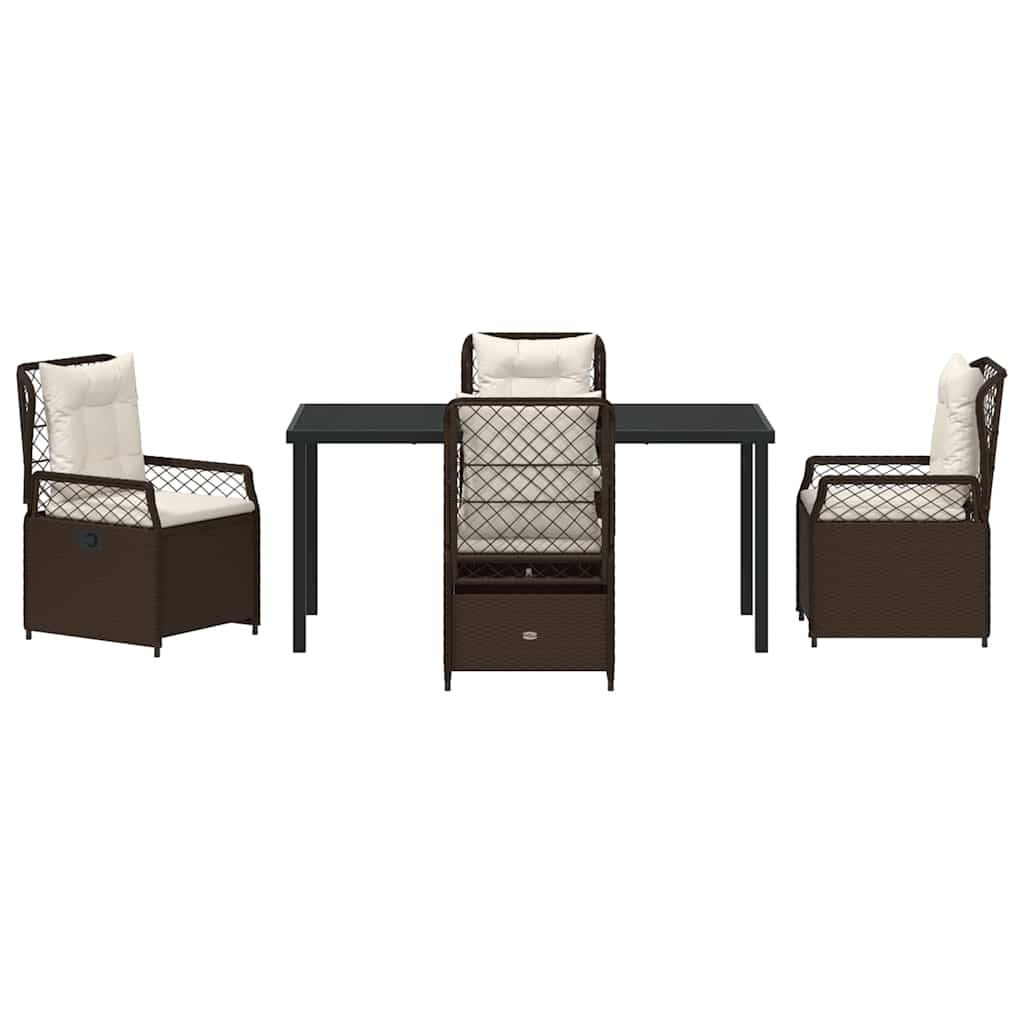 Ensemble de salle à manger pour jardin 5 pcs Marron polyrotin - XIOS