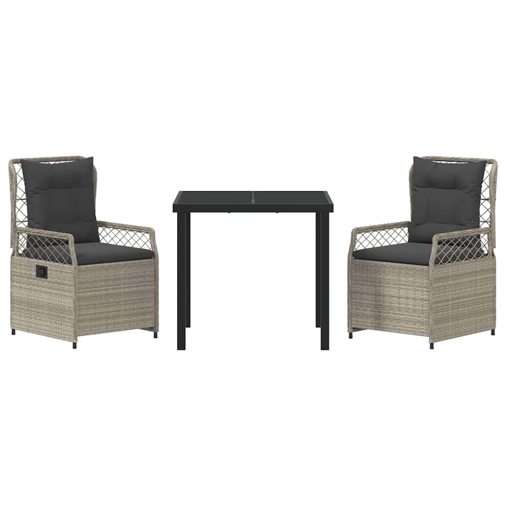 Ensemble de salle à manger pour jardin 3 pcs Gris clair - XIOS