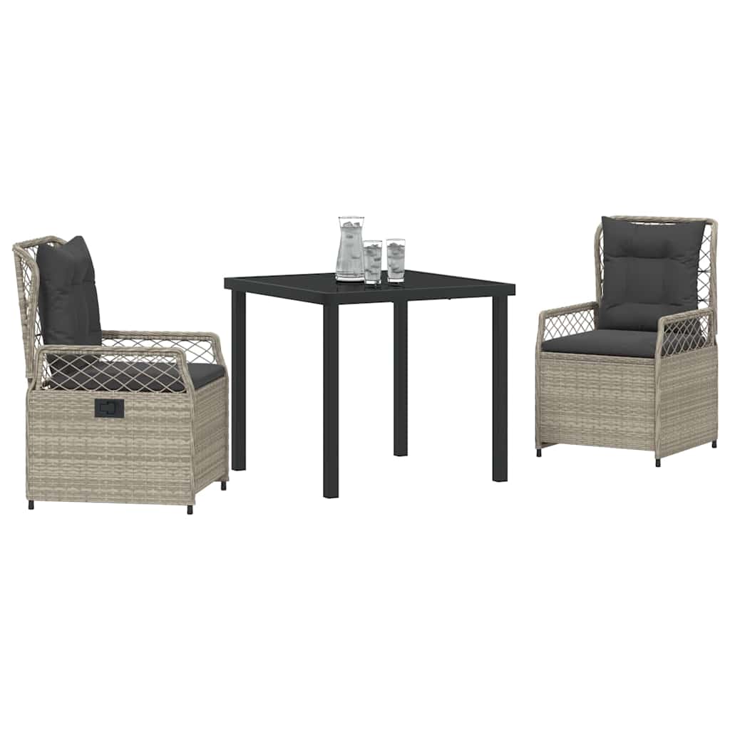 Ensemble de salle à manger pour jardin 3 pcs Gris clair - XIOS