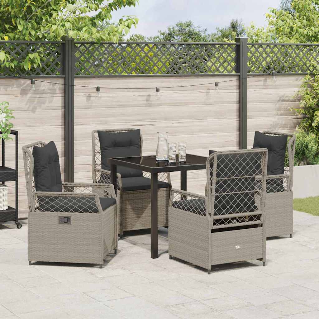 Ensemble de salle à manger pour jardin 5 pcs Gris clair - XIOS