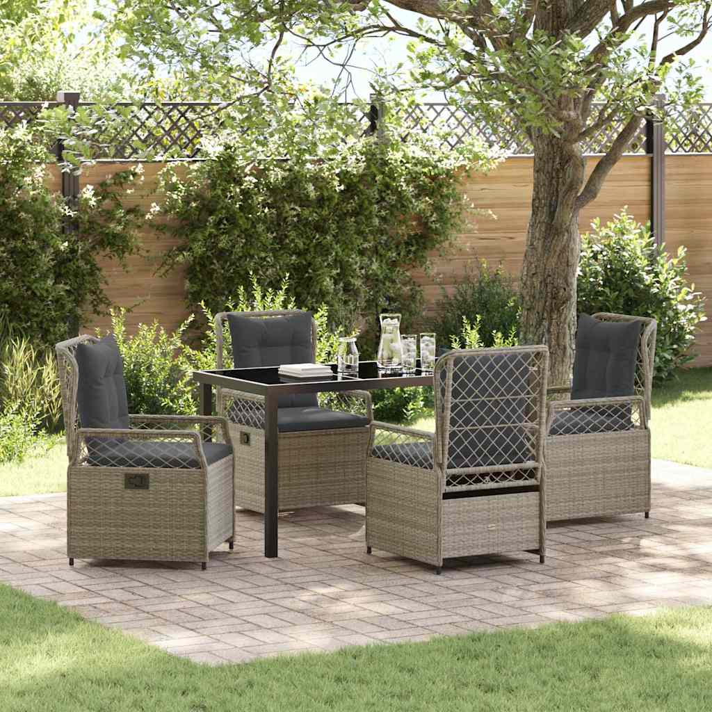 Ensemble de salle à manger pour jardin 5 pcs Gris clair - XIOS