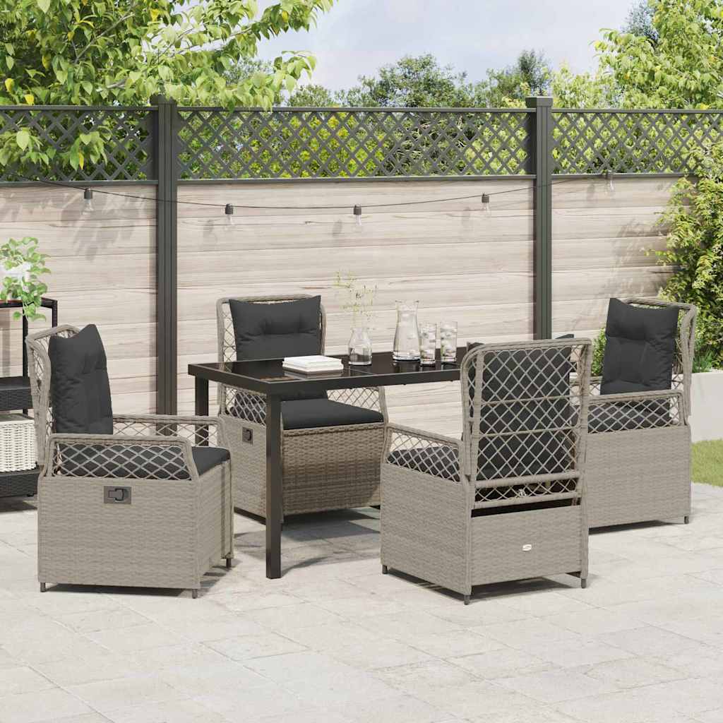 Ensemble de salle à manger pour jardin 5 pcs Gris clair - XIOS