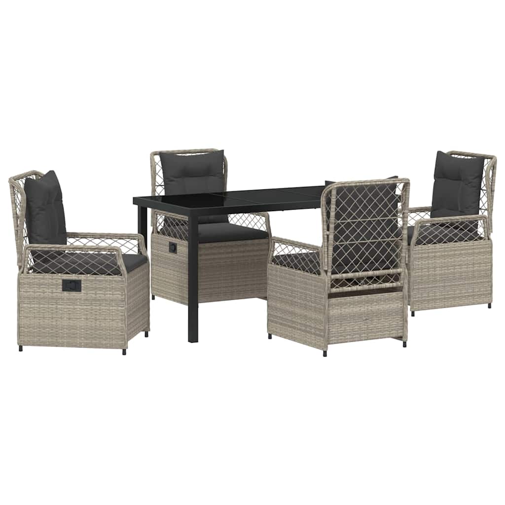 Ensemble de salle à manger pour jardin 5 pcs Gris clair - XIOS