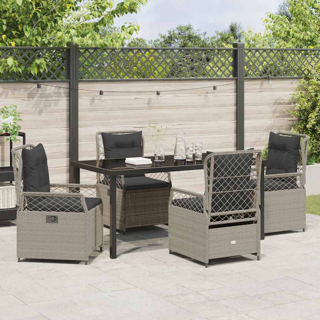 Ensemble de salle à manger pour jardin 5 pcs Gris clair - XIOS