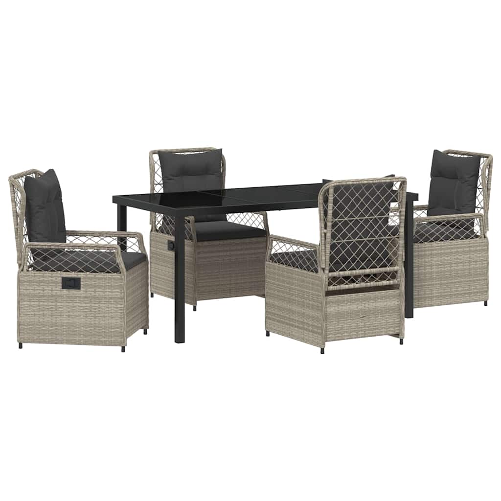Ensemble de salle à manger pour jardin 5 pcs Gris clair - XIOS