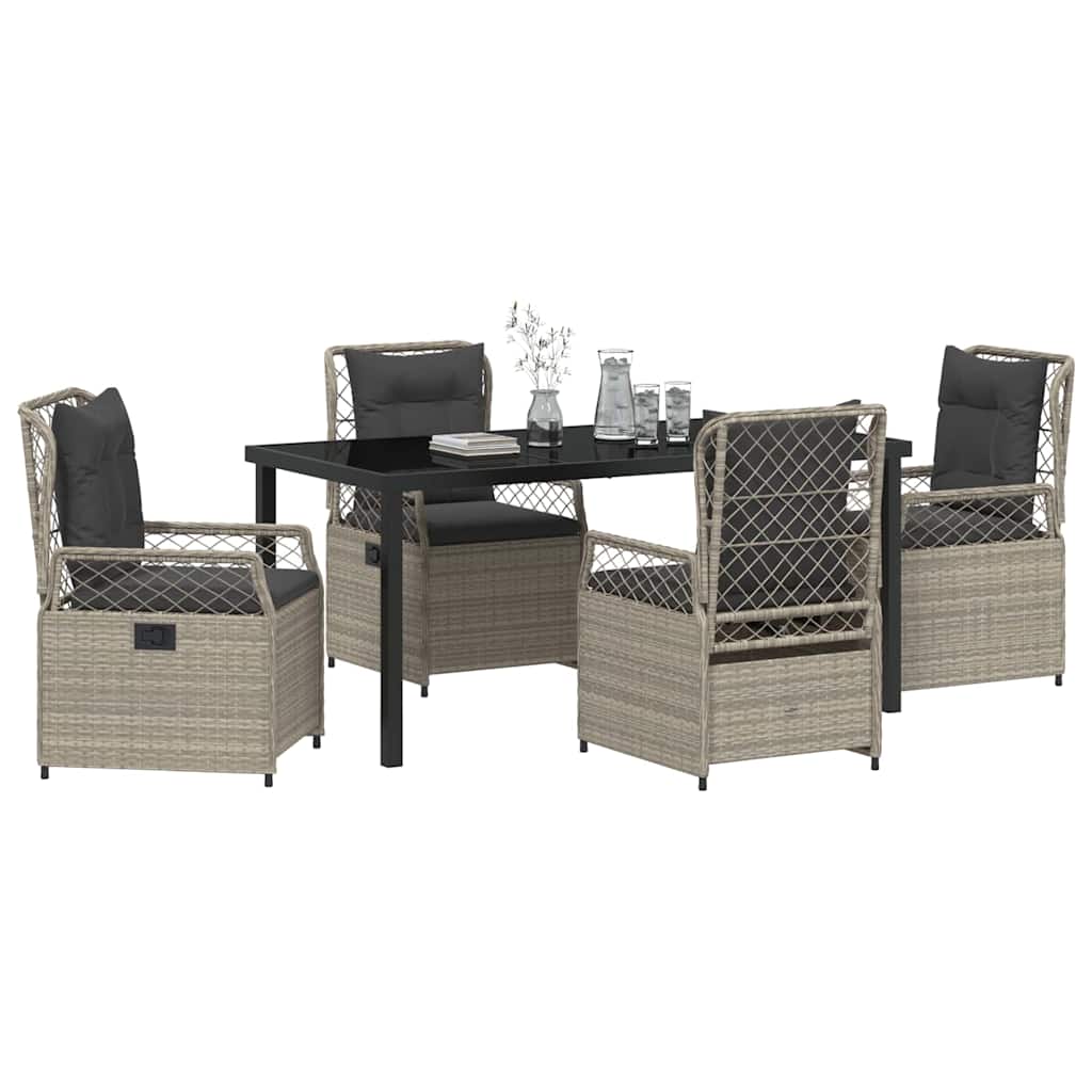 Ensemble de salle à manger pour jardin 5 pcs Gris clair - XIOS