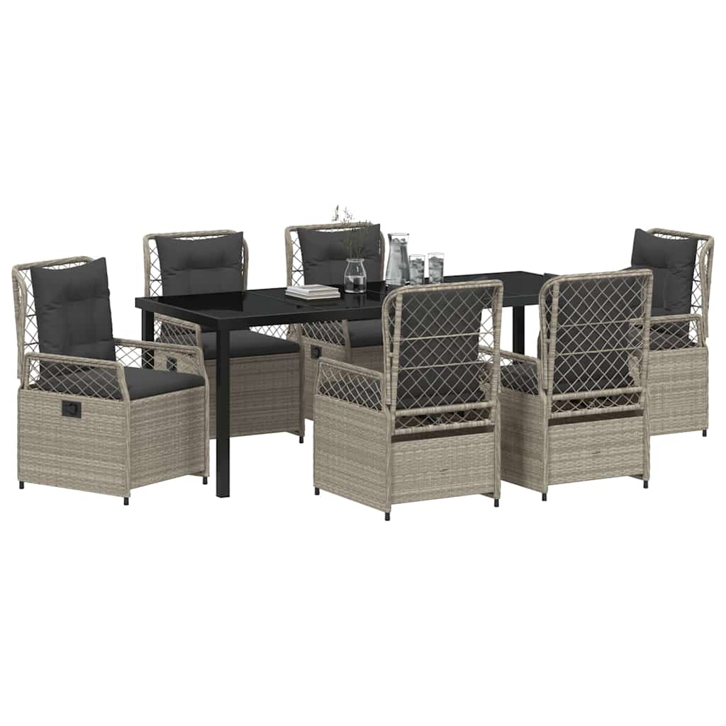 Ensemble de salle à manger pour jardin 7 pcs Gris clair - XIOS