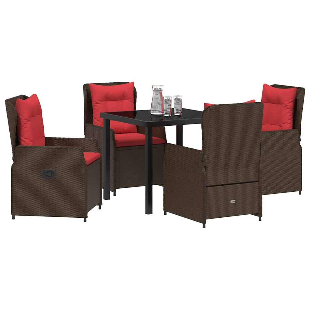 Ensemble de salle à manger pour jardin 5 pcs Marron Poly rotin - XIOS