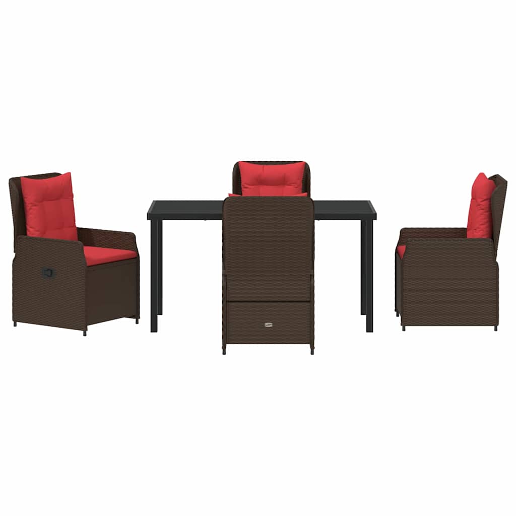 Ensemble de salle à manger pour jardin 5 pcs Marron Poly rotin - XIOS