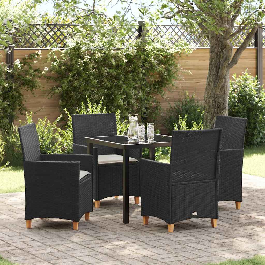 Ensemble de salle à manger pour jardin 5 pcs Noir polyrotin - XIOS