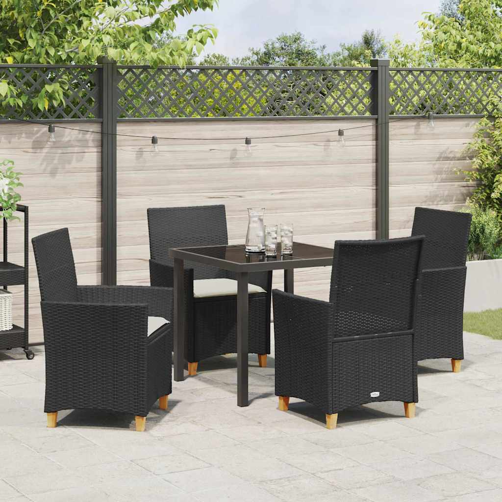 Ensemble de salle à manger pour jardin 5 pcs Noir polyrotin - XIOS
