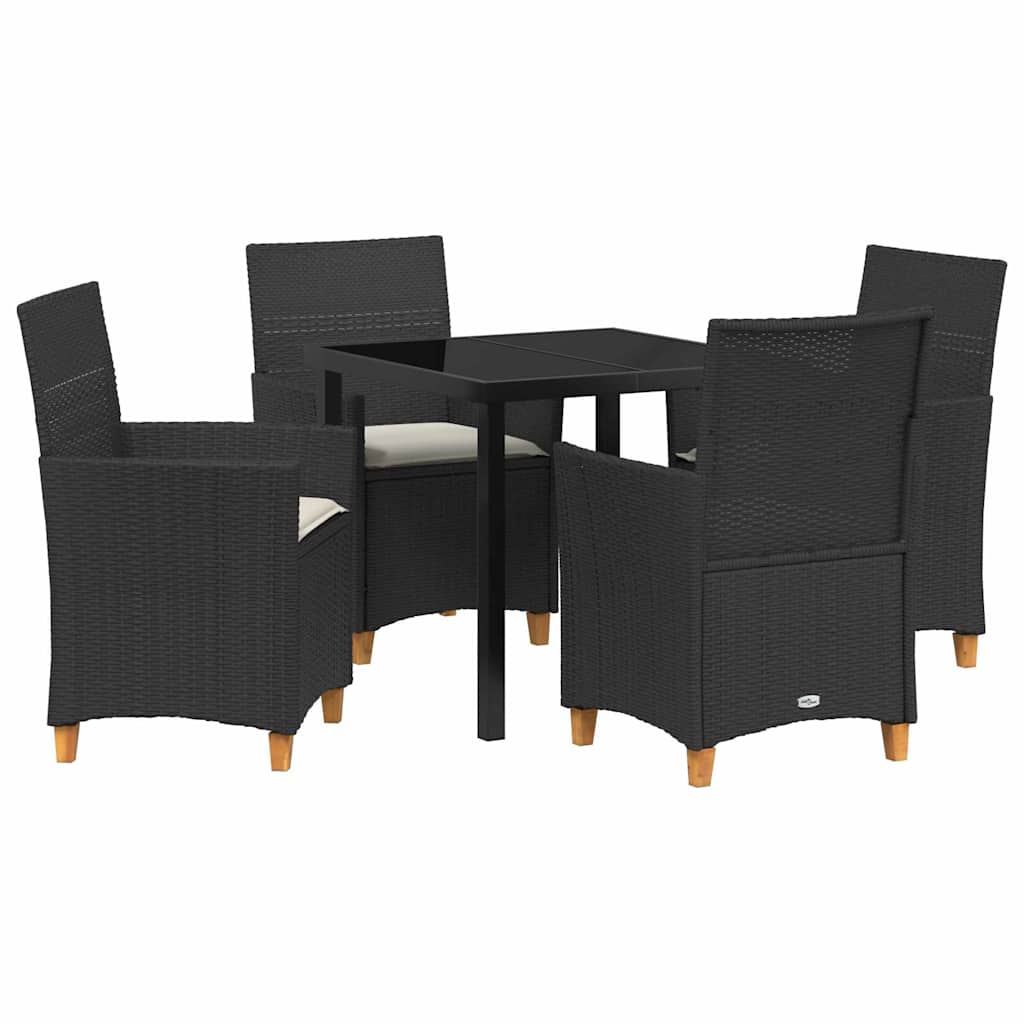 Ensemble de salle à manger pour jardin 5 pcs Noir polyrotin - XIOS