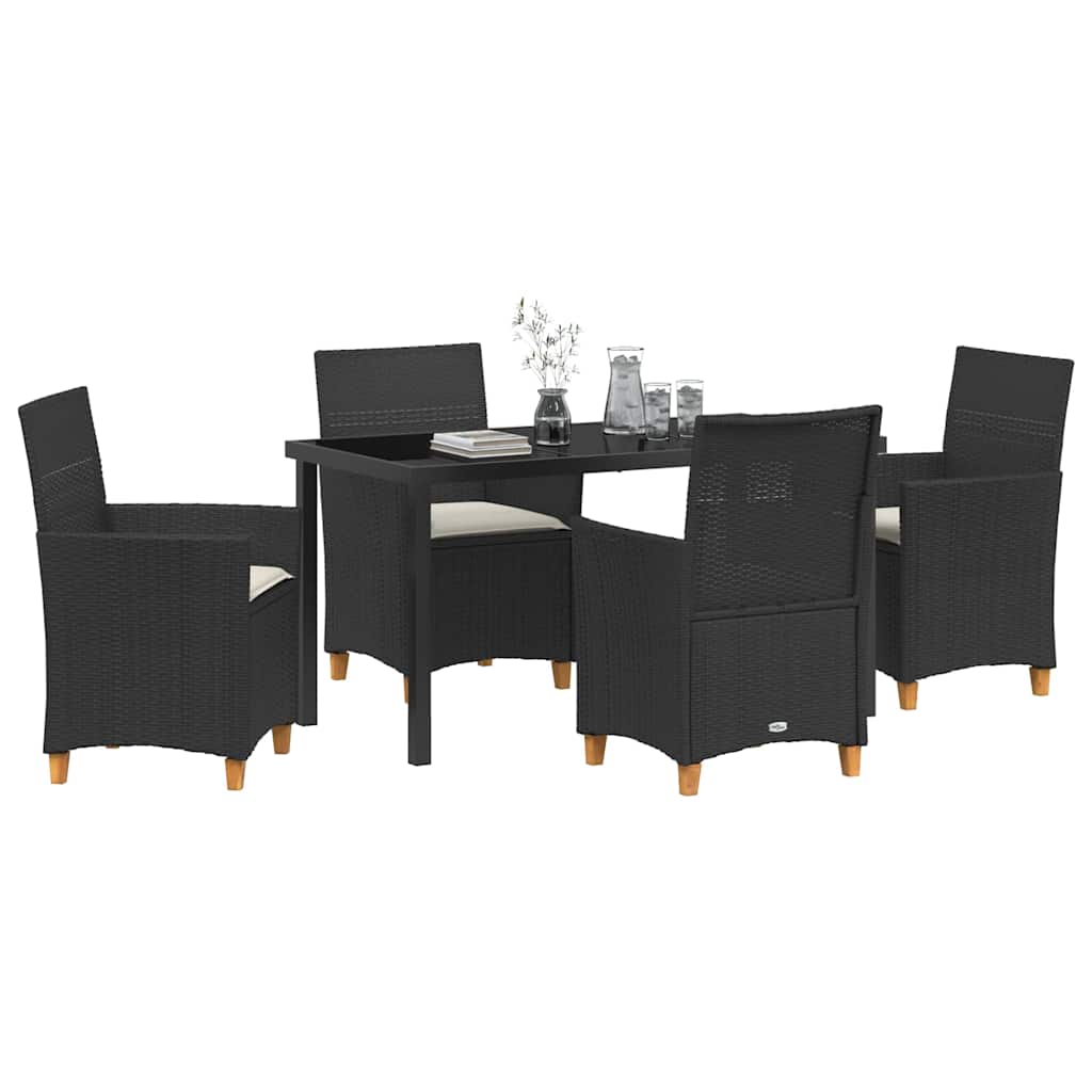 Ensemble de salle à manger pour jardin 5 pcs Noir polyrotin - XIOS